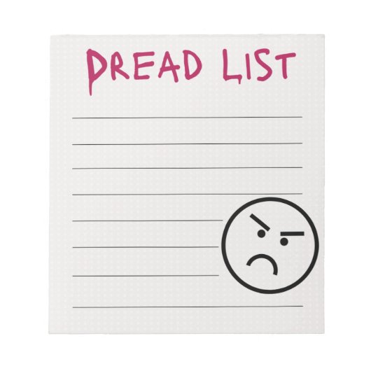 Dread-lijst Notitieblok (Voorkant)