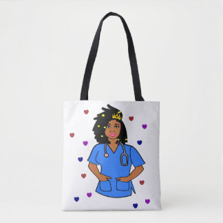 Dread locks verpleegster voor kinderverzorging tote bag