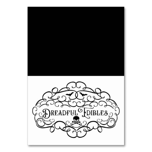 Dreadful Eetbles  Halloween Food Tent Kaart (Voorkant)
