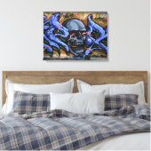 Dreadful Skull met brandende ogen Canvas Afdruk (Insitu (Slaapkamer))