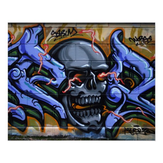 Dreadful Skull met brandende ogen Perfect Poster (Voorkant)