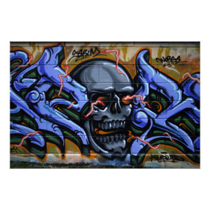 Dreadful Skull met brandende ogen Perfect Poster