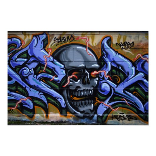 Dreadful Skull met brandende ogen Perfect Poster (Voorkant)