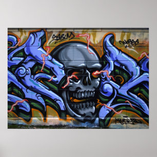 Dreadful Skull met brandende ogen Poster