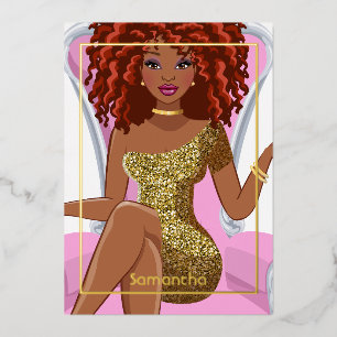 Dreadlock Birthday Party Folie Uitnodiging