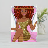 Dreadlock Birthday Party Folie Uitnodiging (Staand Voorkant)