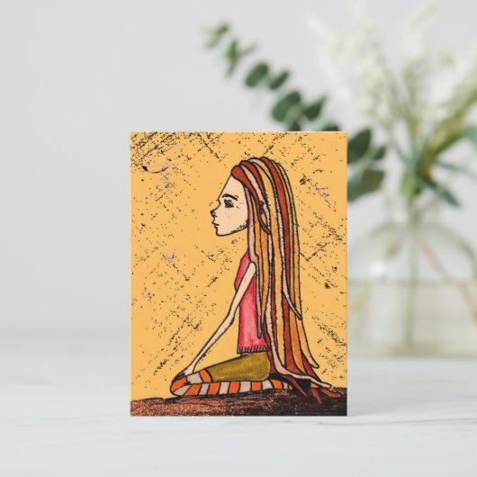 dreadlock girl briefkaart (Staand voorkant)