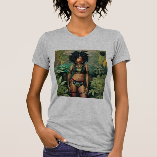 Dreadlock Queen Cheeba Heather Grijs T-shirt (Voorkant)