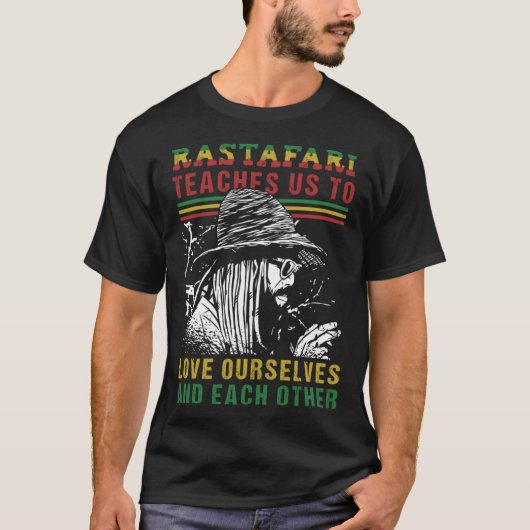 Dreadlock Rastaman Ethiopische vlag Rastafarian Sa T-shirt (Voorkant)