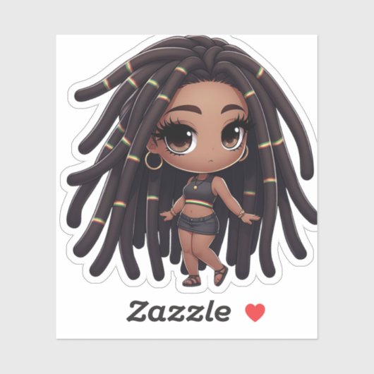 Dreadlocks en Island Vibes Sticker (Vel)