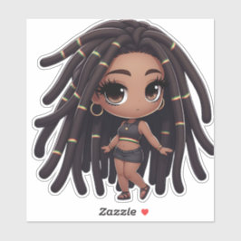 Dreadlocks en Island Vibes Sticker