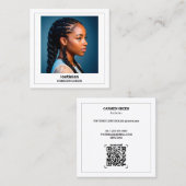 Dreadlocks Styling Loctician Custom QR & Foto Vierkante Visitekaartje (Voorkant / Achterkant)