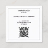 Dreadlocks Styling Loctician Custom QR & Foto Vierkante Visitekaartje (Achterkant)