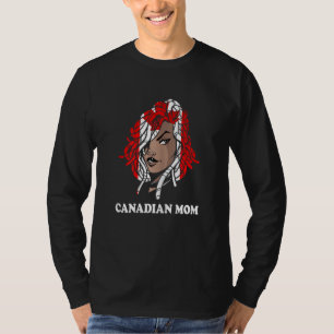 Dreadlocks van Canadese moeder met Canadese vlag T-shirt