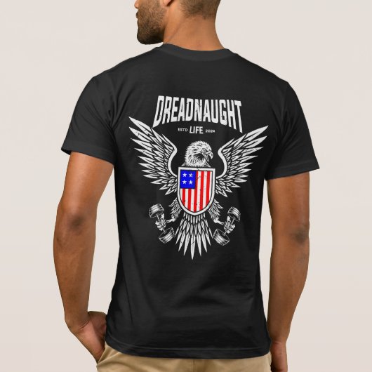 Dreadnaught Eagle Flag (kleur) Logo T-shirt (Achterkant)