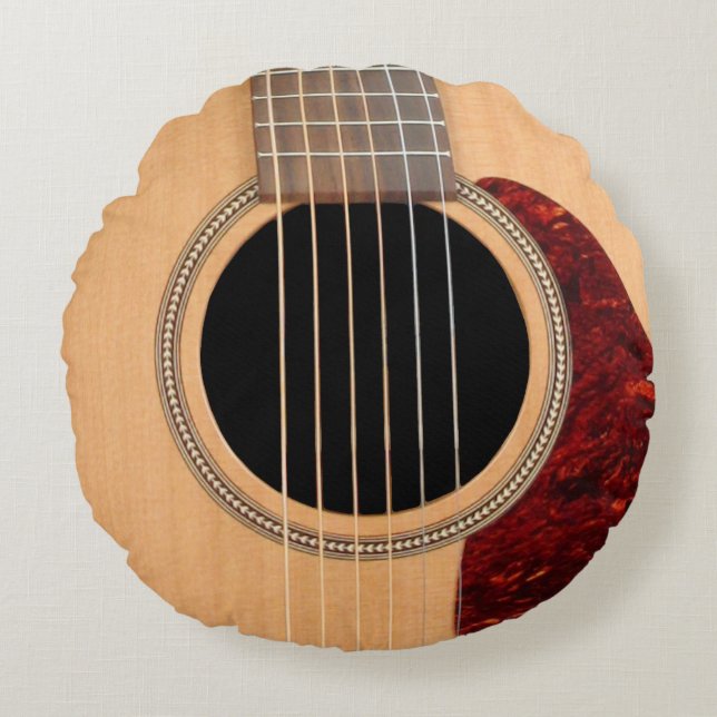 Dreadneen Acoustic 6 String Guitar Rond Kussen (Voorkant)