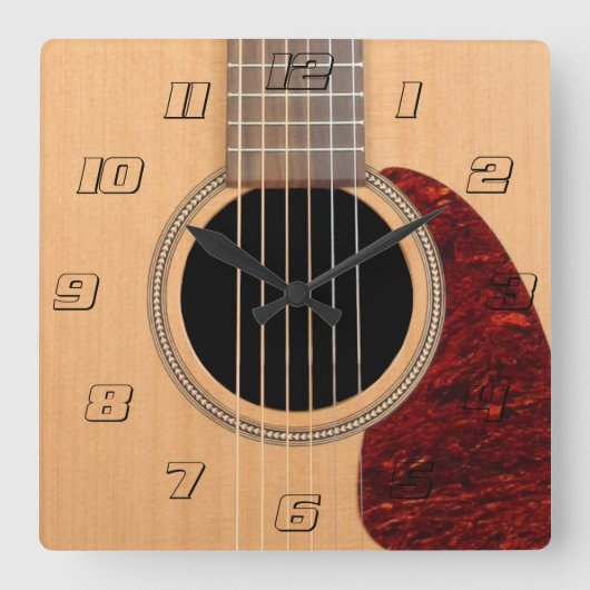 Dreadneen Acoustic 6 String Guitar Vierkante Klok (Voorkant)