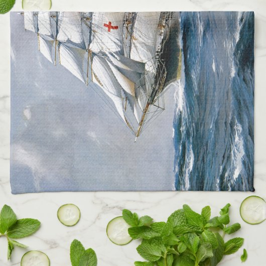 Dreadnked Sailing Clipper Theedoek (Gevouwen)