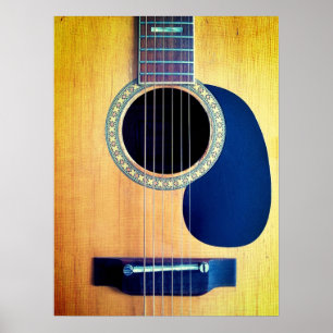 Dreadnought Akoestische 6-snarige Gitaar Artiest D Poster