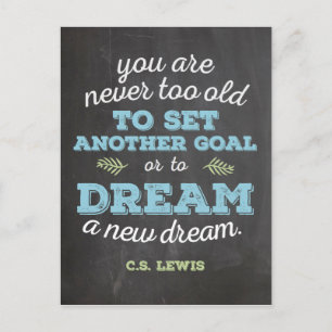Dream a New Dream CS Lewis Quote Chalkboard Briefkaart