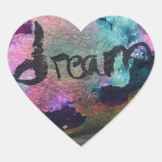 Dream Alcohol Inks geschilderd door Angelandspot Hart Sticker (Voorkant)