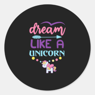 Dream als een Unicorn 2 Ronde Sticker