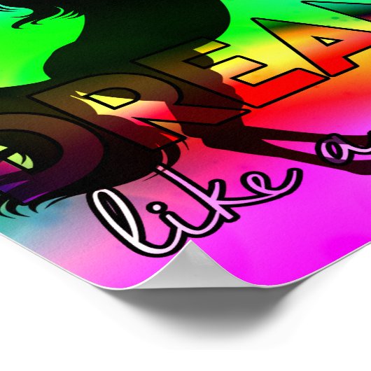 Dream als een Unicorn! - Helder, kleurrijk ontwerp Poster (Hoek)