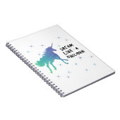 Dream als een Unicorn notebook Notitieboek (Rechterzijde)