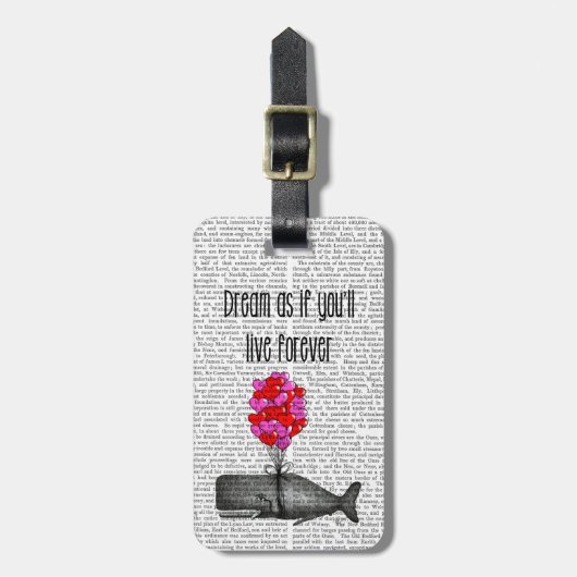 Dream alsof je voor altijd zult leven bagagelabel (Voorkant verticaal)