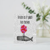 Dream alsof je voor altijd zult leven briefkaart (Staand voorkant)