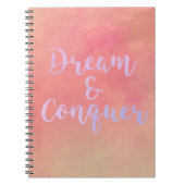 Dream And Conquer Girly Watercolor Notebook Notitieboek (Voorkant)