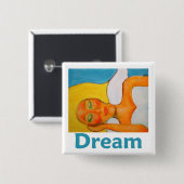 Dream Angel Art Vierkante Button 5,1 Cm (Voorkant /achterkant)