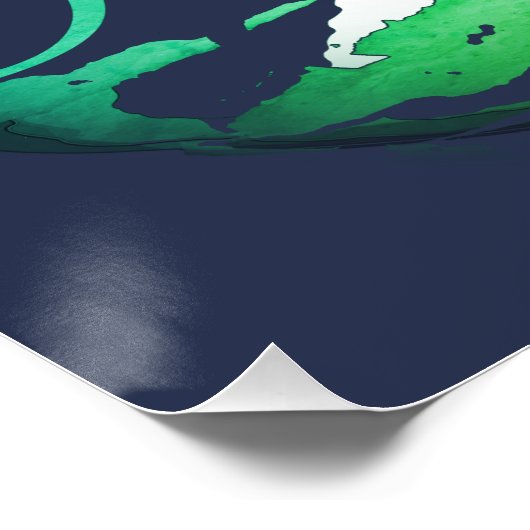 "Dream" Aqua Light Green Inspirerend Abstract Perfect Poster (Hoek)