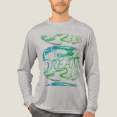 "Dream" Aqua Light Green Inspirerend Abstract Tri-Blend Shirt (Voorkant volledig)