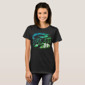 "Dream" Aqua Light Green Inspirerend Art Design T-shirt (Voorkant volledig)