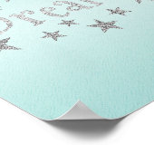 Dream Aqua met Silver Glitter Poster (Hoek)
