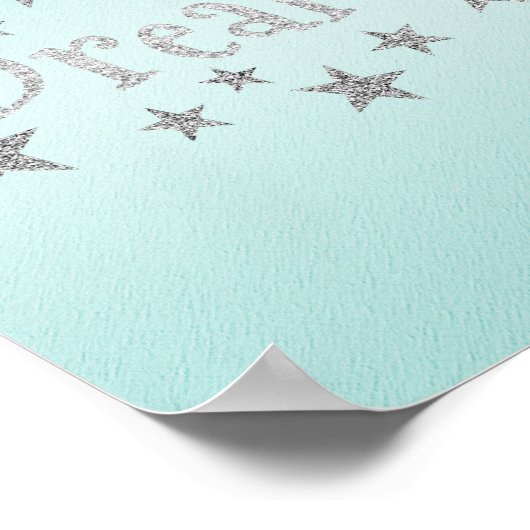 Dream Aqua met Silver Glitter Poster (Hoek)