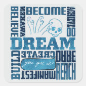 Dream - ASL Design Vierkante Sticker (Voorkant)