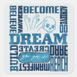 Dream - ASL Design Vierkante Sticker