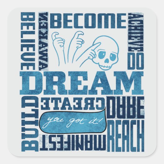 Dream - ASL Design Vierkante Sticker (Voorkant)