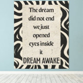 Dream Awake Quote Ar Stretched Canvas Print (Insitu (Houten vloer))