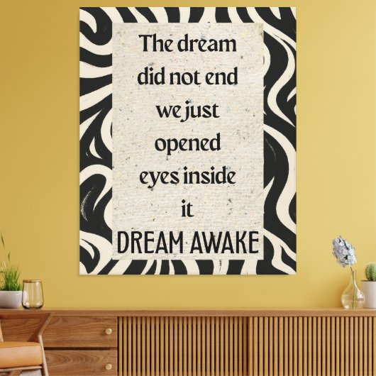 Dream Awake Quote Ar Stretched Canvas Print (Insitu (Woonkamer))