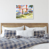 Dream Beach Cottage 20x16 & Border Canvas Print (Insitu (Slaapkamer))