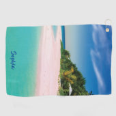 Dream Beach (persoonlijke naam) Golfhanddoek (Horizontaal)