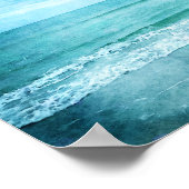 Dream Beach Quote Blauwgroen Blue Ocean Quottes Poster (Hoek)