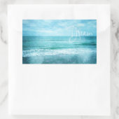 Dream Beach Quote Blauwgroen Blue Ocean Quottes Rechthoekige Sticker (Tas)