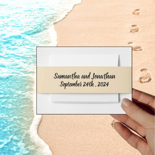 Dream Beach Thed Wedding Invitation Belly Band Uitnodigingen Wikkel