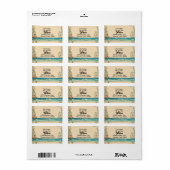 Dream Beach Thed Wedding Return Address Etiket (Full Sheet)