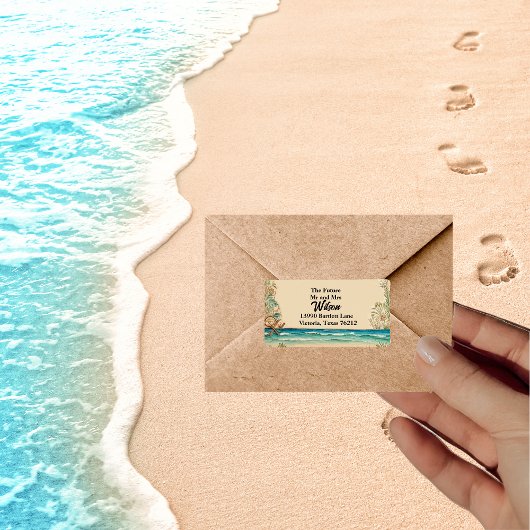 Dream Beach Thed Wedding Return Address Etiket
