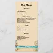 Dream Beach Thormed Weddending Dinner Menu (Voorkant)